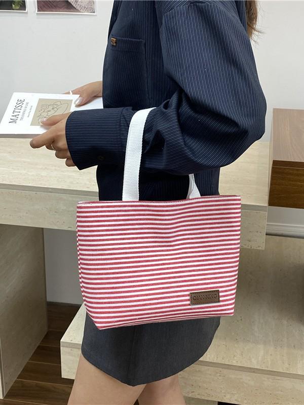 Stylish Striped Tote Bag: Lightweight, Versatile & Perfect for Back to School - Trendy Women's Phone Bag
