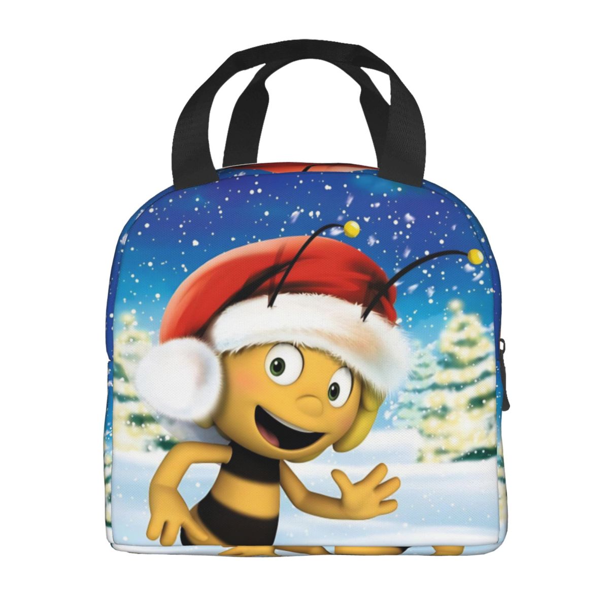 Maya The Bee With Flowers Cartoon Insulated Lunch Bag For Picnic Storage Food Boxes Portable Cooler Thermal Lunch Boxes Option 1