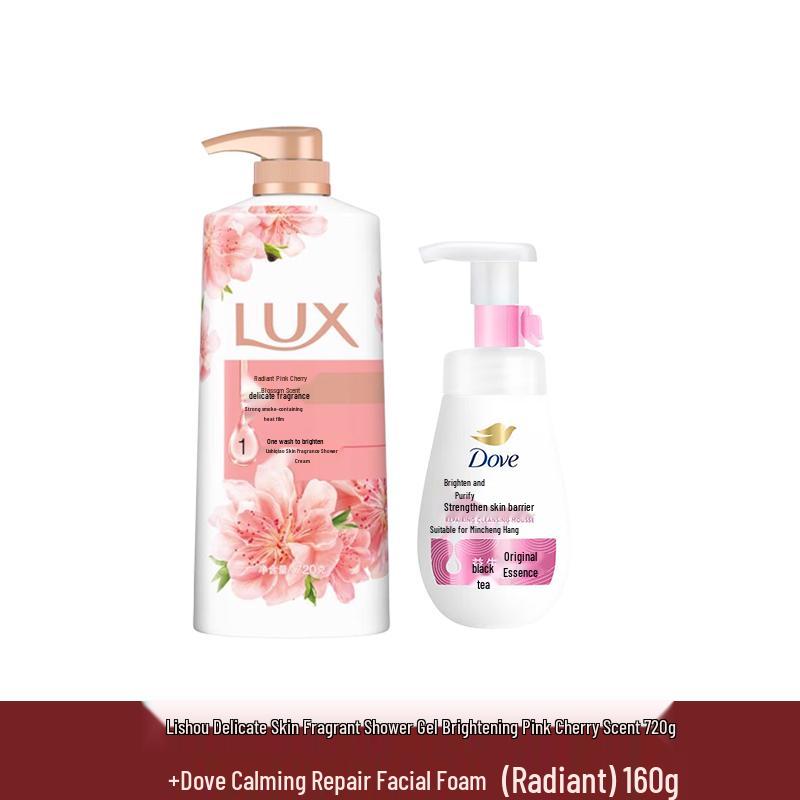 Набор Гель для душа и Очищающая пенка Lux Radiant Pink Cherry Blossom