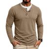 Herbst Winter Herren Fake Two-Piece Langarm Henley T-Shirt Waffel Casual Basisschicht T-Shirts Amerikanischer Stil Oberteile