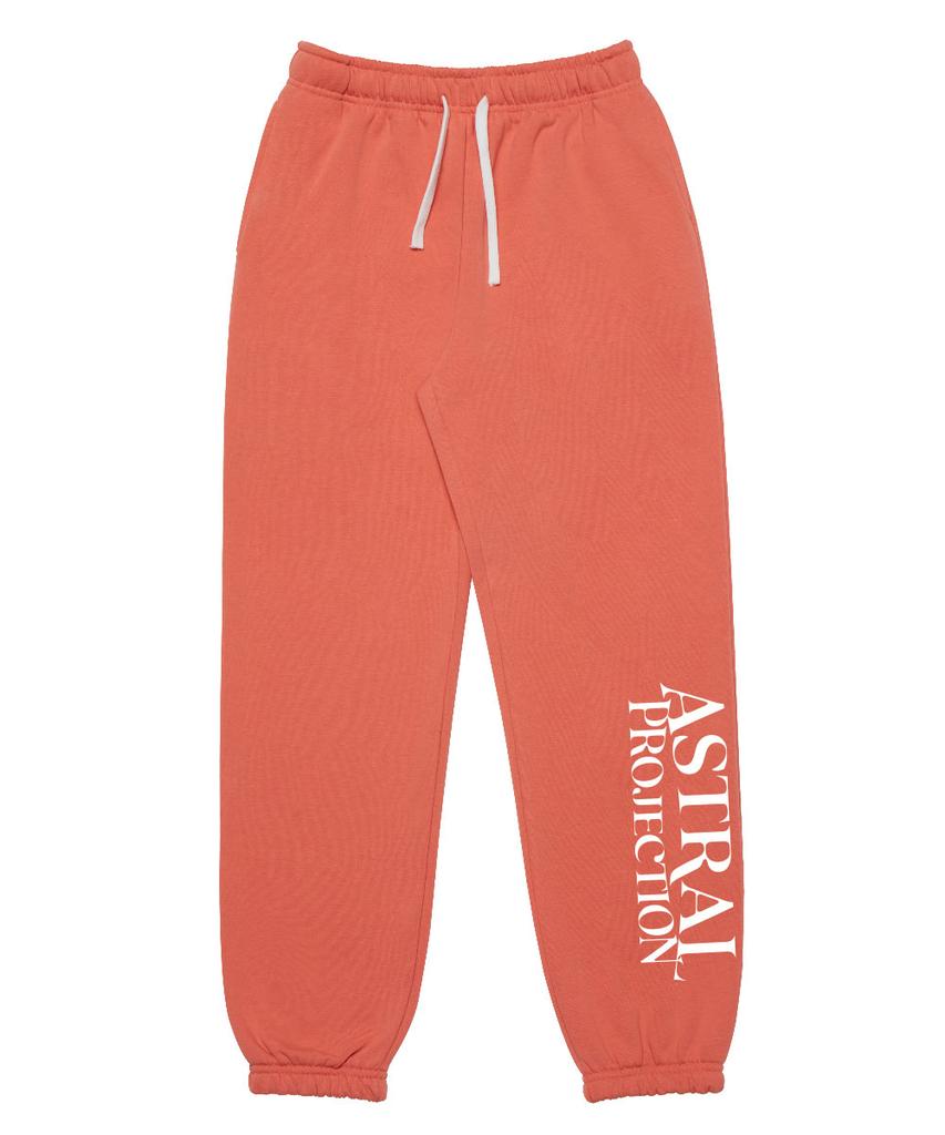 ASTRAL PROJECTION Lettering Logo Comfortable Training Sweat Jogger Pants_Coral