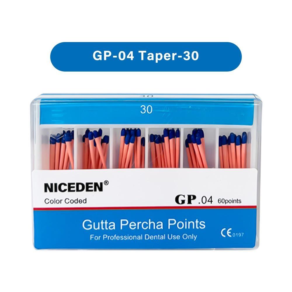 Niceden Dental Gutta Materials Percha Root Points Endodontics Cotton Fiber Tips Dentistry GP Canal Taper 02 04 06 #15-40 F1-F3