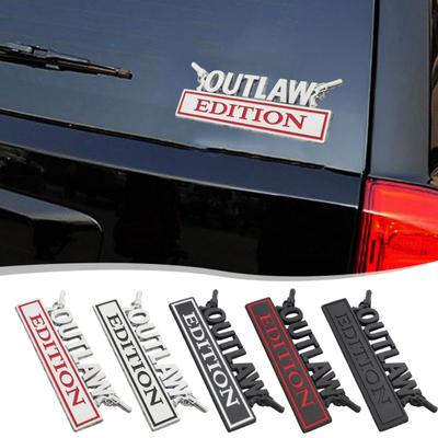 3D Metall Bilmerke OUTLAW Krom Bokstavmerke for Karosseri & Bakluke Sinklegering Auto Merke Vanntett Ripebestandig Utvendig Dekal