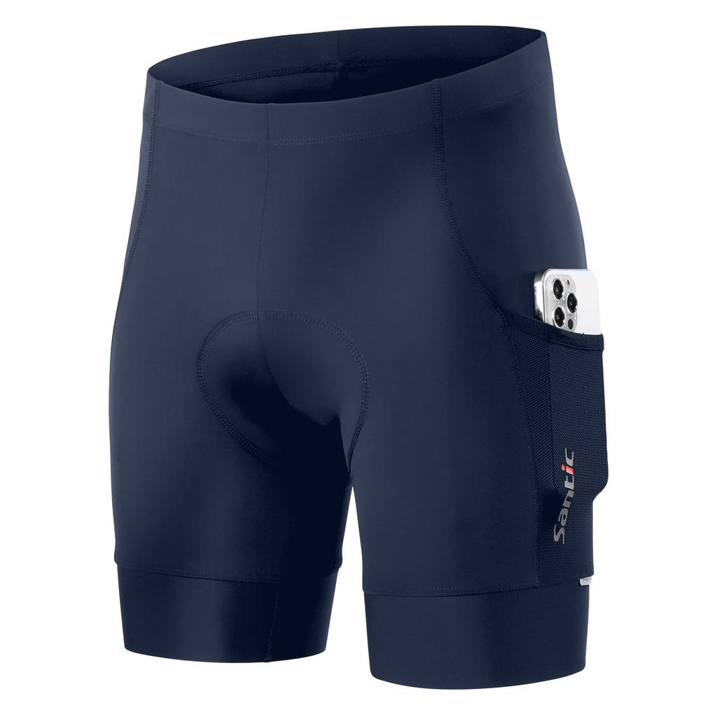 Santic Cycling Racer Bike Size Men's Pants, Pants, Cycling/Road Innerwear, Padded, Moisture-Wicking, Quick-Drying, Spring/Summer (Navy, S)
