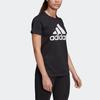 adidas Must Haves Badge Of Sport Logo Print Lässiges Sport-Rundhals-Kurzarm-T-Shirt Damen Tops Schwarz FQ3237