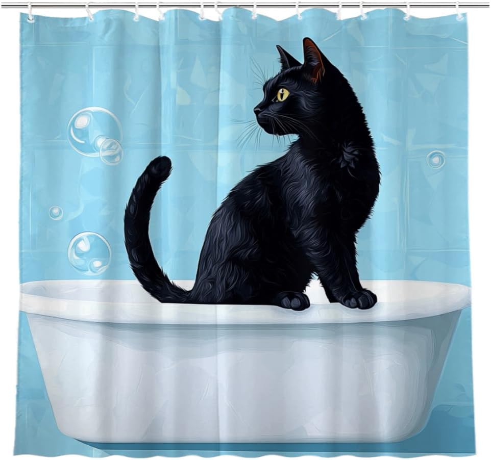 Funny Hedgehog Shower Curtain Hedgehog Bathing in Bathtub Cute Animal Puppy Pet Hilarious Shower Curtain Bathroom Set (as the picture,90x180CM)