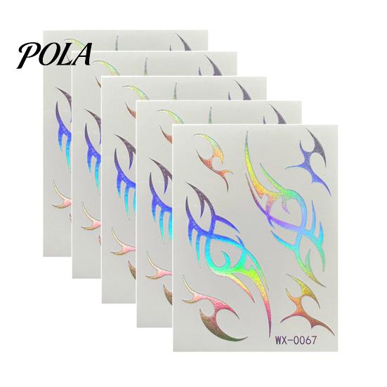 5 Sheets Holographic Lightning Tattoos, Waterproof Flash Temporary Stickers, Full Color Body Art for Festival Party Sale Goods