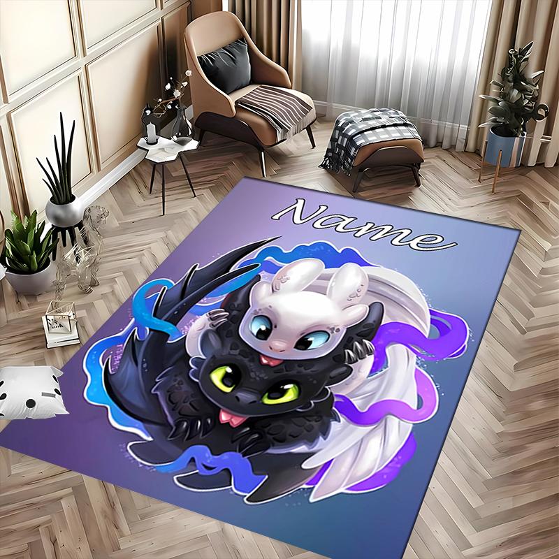 Custom Personalization How To Train Your Dragon Toothless Area Rug - Perfect For Kitchen, Bathroom,Laundry Room Decor Large Size Available,Gift All Se