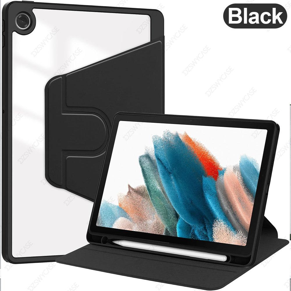Étui Rotatif à 360° pour Samsung Galaxy Tab A8 10,5 Pouces (SM-X200/X205/X207), Coque de protection fine, Veille/Réveil automatique noir