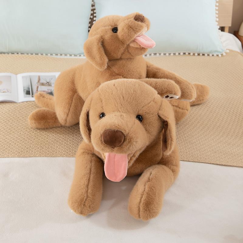 New Labrador plush toy cute puppy tongue sticking out children's pillow doll sofa ornament dog doll