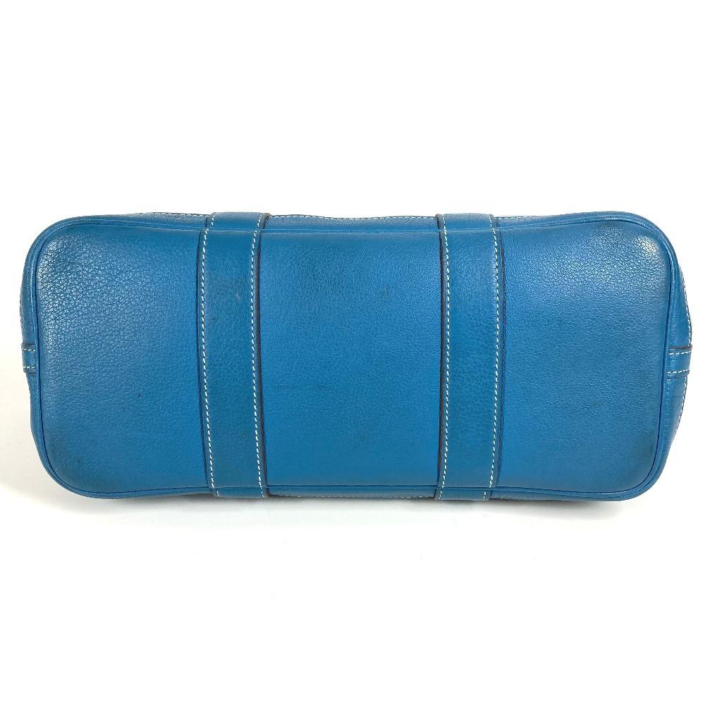 Hermes Garden Party TPM Hand Bag Tote Bag Toile Offishe/Leather Blue