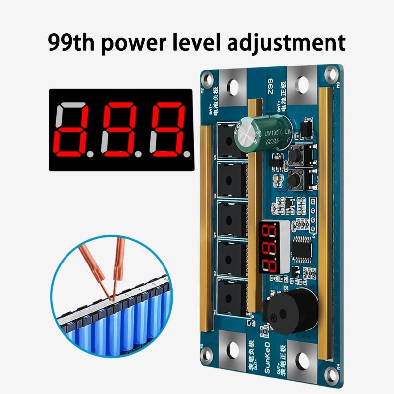 Professional 12V Spots Welder Pen 5 MOS Control Board 99 Gears Adjustable High Current 1500A For Lithium Batteries Repair
