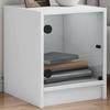 VidaXL Bedside Table with Glass Door, Nightstand, Telephone Table, Side Cabinet, Storage Furniture 836343