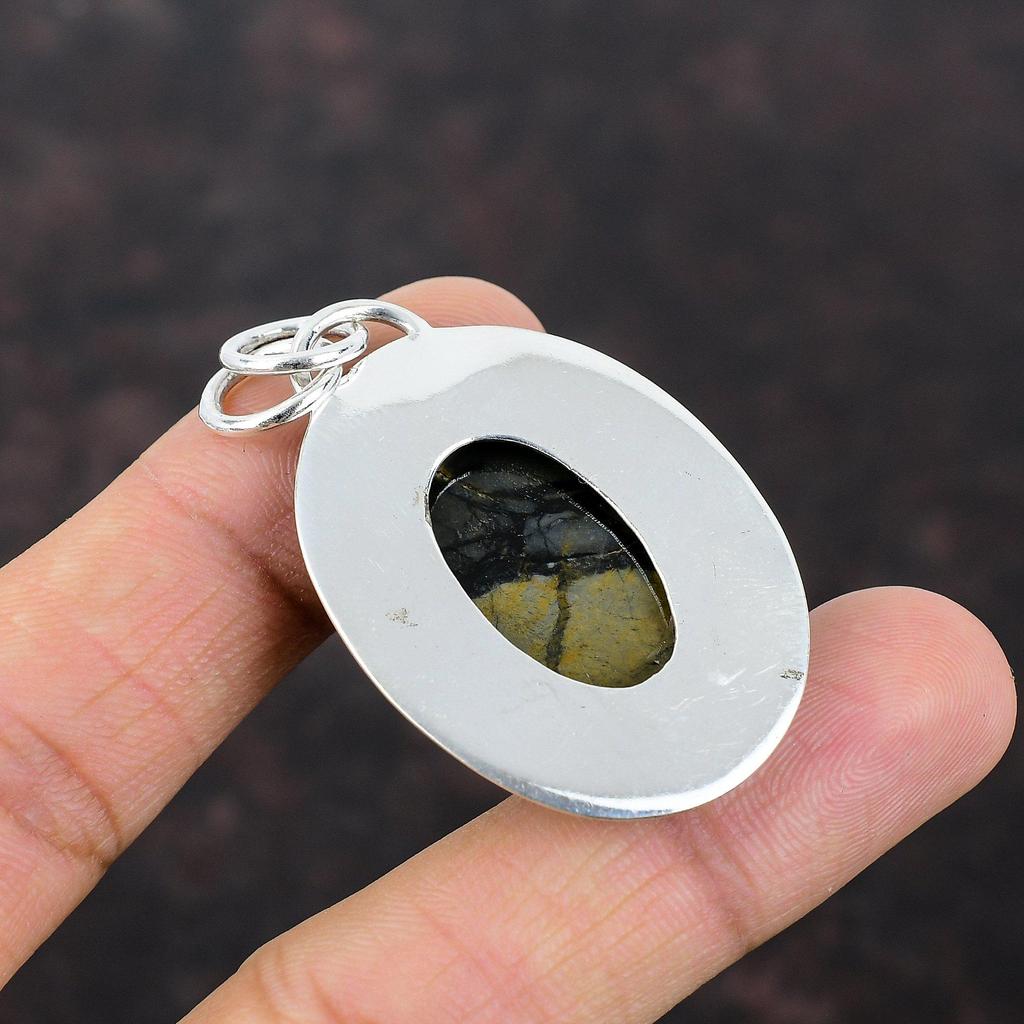 Picasso Jasper Pendant 925 Sterling Silver Pendant Real Gemstone Jewelry Handmade Unique Pendant Stylish Jewelry Gift For Him Decent Pendant