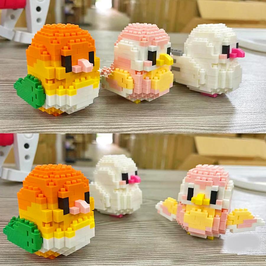 Creative DIY Cartoon Cute Birds, Parrots, Sparrows, Animal Building Blocks, Bird Assembly Model Toys, Home Decoration Gifts