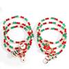 Christmas Crystal Beaded Bracelets with Santa and Snowman Charms - Holiday Gift Assortment