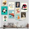 Canvas Painting Nordic Child Poster Fox Elk Raccoon Koala Cartoon Animal Print Modular Wall Art Pictures for Kids Room Decor