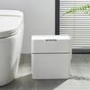 Bathroom Trash Bin with Toilet Brush Trash Can Automatic Packaging Garbage Bin with Press Top Lid for Kitchen Toilet