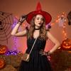 Adult Witch Hat with Gold Foil Pumpkin Design for Halloween Costume Party