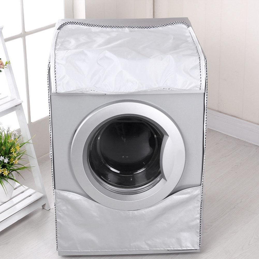 Household Universal Waterproof Sunscreen Washing Machine Dust Cover Protector Accessory(Silver Coating Washing Machine