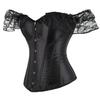 JYL Satin Lace Short sleeved Palace Beauty Bodysuit with Waist Shaping