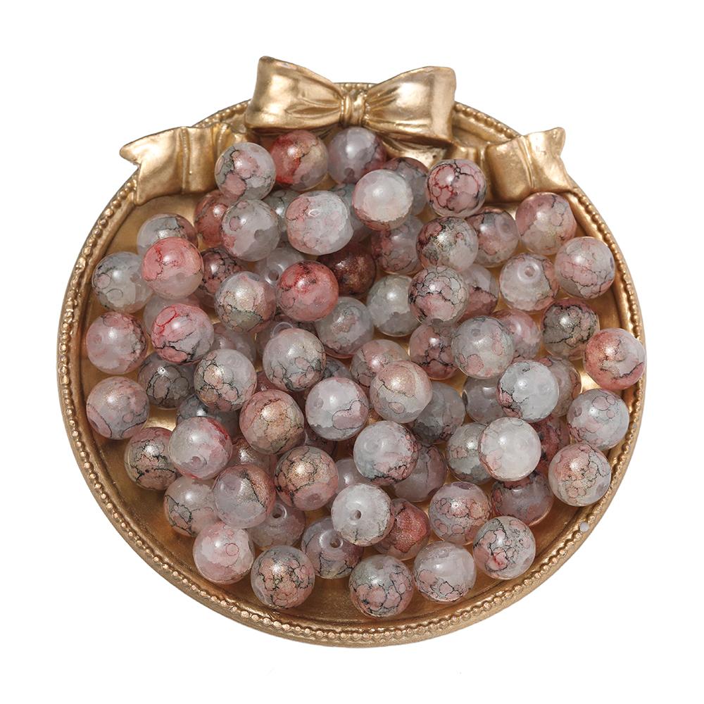 

20/50pcs 10mm Gilded Gold Color Glass Beads Round Spacer Bead for Bracelet Necklace DIY Jewelry Making Accessories Supplies 20pcs