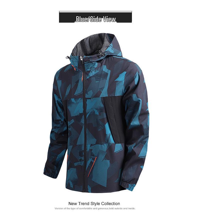 Men's Spring/Autumn Quick-Dry Outdoor Hooded Windbreaker Jacket