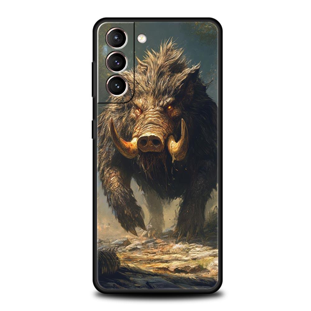 Wild Boar Phone Case Cover for Samsung Galaxy S26 S25 S24 S23 S22 S20 S21 FE Ultra S25 Edge Plus 5G Soft TPU Shell Fundas Capas
