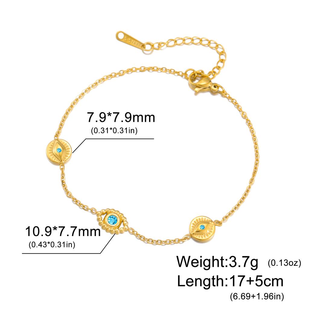 Dawapara Evil Eye Bracelets for Women Protection Good Luck Charm Greek Evil Eye Bracelet Stainless Steel Jewelry