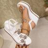 Mode Sommer Damen Sandalen Kristall Blume Klobige Plateausandalen Damen Dicke Sohle Keilschuhe Frau Übergröße Sandalias De Mujer