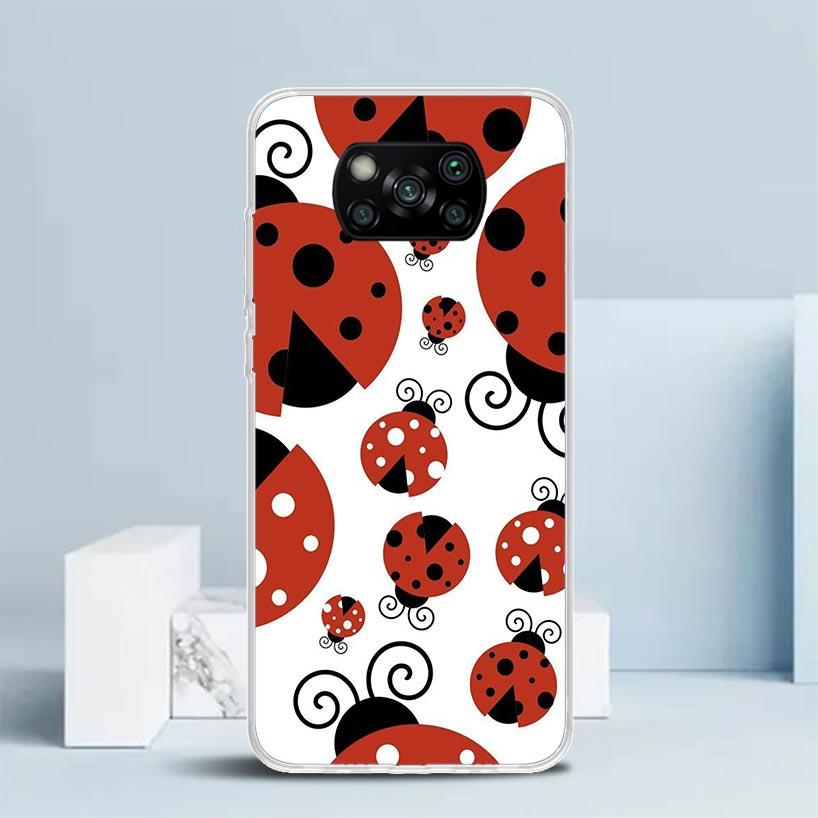 Insect Seven-Star ladybug Phone Case For Xiaomi Poco F7 Ultra X5 X6 X7 Pro M7 Redmi 15C 15 13C 13 12C 12 10C 10 10A 9 9C 9A 9T C