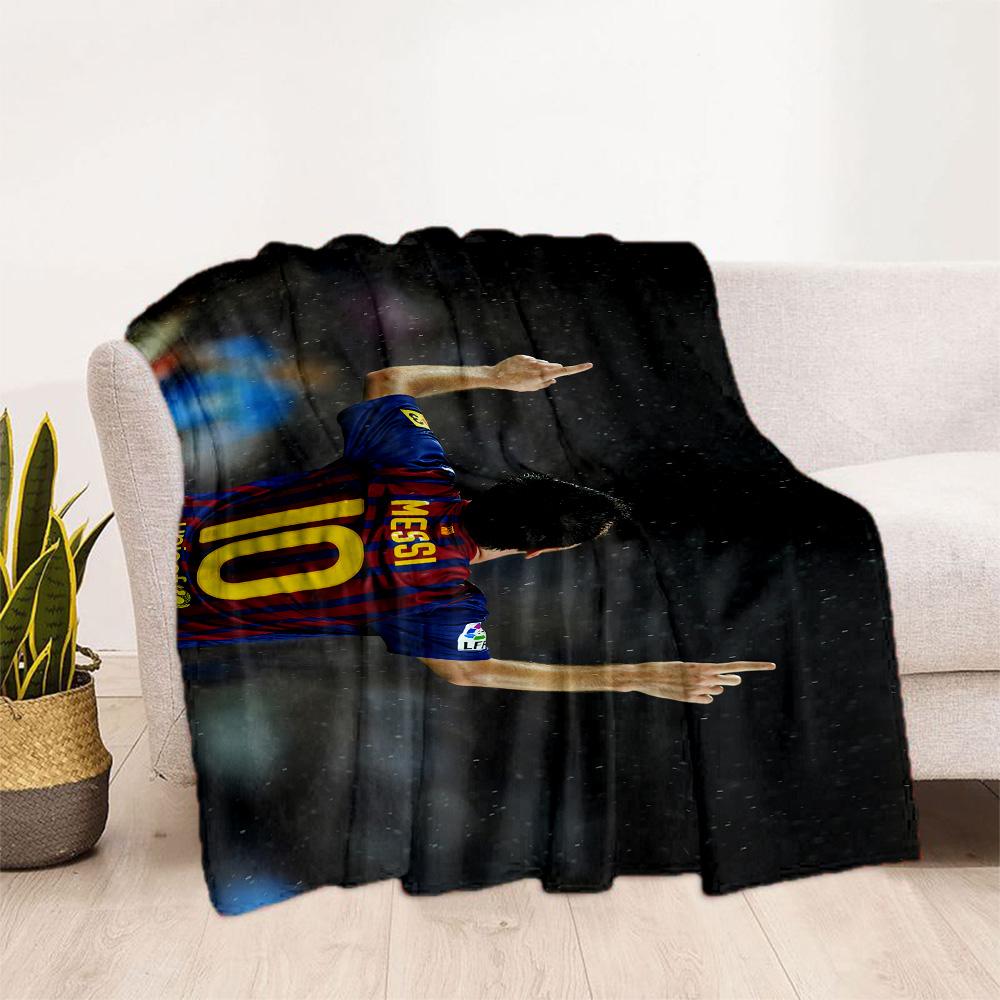 Messi Celebrates Victory Blanket Warmthful Decor Great for Office Chair Picnics Bedding All-Season Use Modern Style