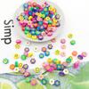 Diy Soft Pottery Bead Separation Mixed Color Fruit Cartoon English Letters Perforated Loose Beads, Sliced Bracelet Material