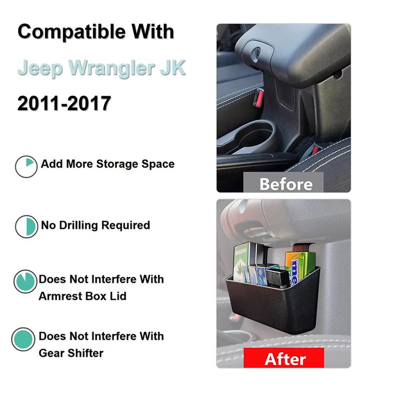 Armrest Hanging Box Gear Shift Organizer Tray for Jeep Wrangler JK Rubicon 2011-2017 Storage Tidying Car Interior Accessories