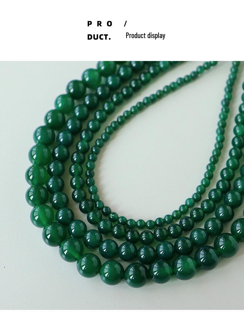 Elegante grüne Achat-Perlenkette mit Magnetverschluss