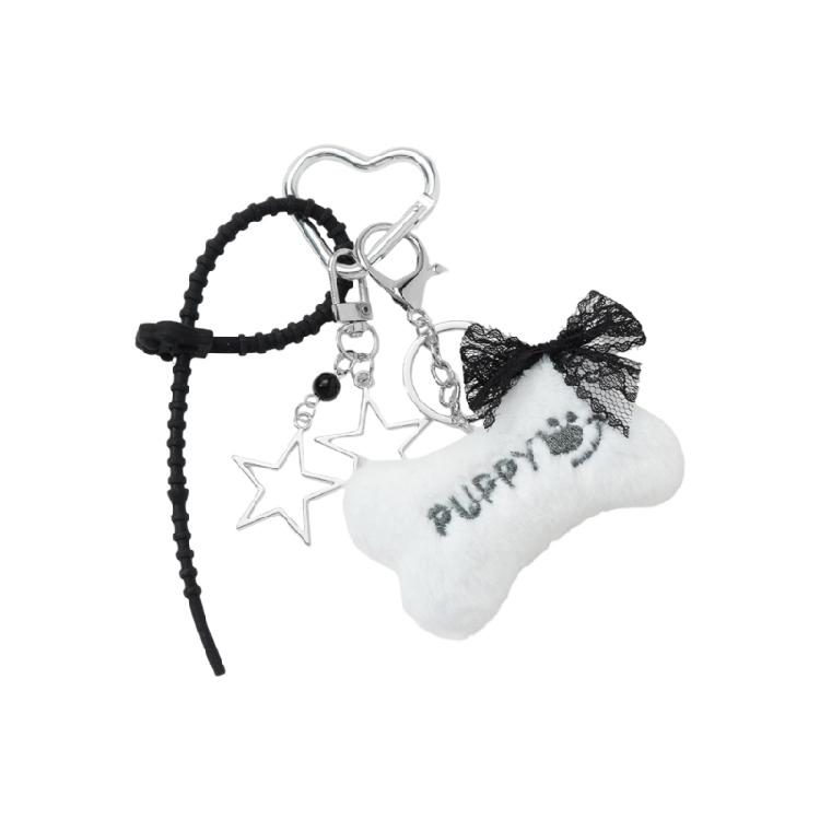 

Мягкий удобный плюшевый брелок-аксессуар с мотивом рыбьей кости и звезды для стильного украшения сумки