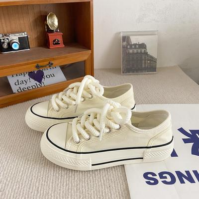 TP232 Platform Canvas Shoes Women's Shoes 2025 New Versatile Round Head Student Height Increase Explosion White Shoes Board Shoes