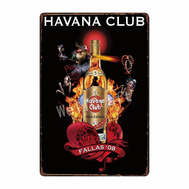 [ WellCraft ] HAVANA CLUB Cartello in Latta Pub Musicale bar Pittura Retrò FG-239