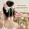 Tulip Flower Scrunchie - High-End Ribbon Hair Tie for Girls