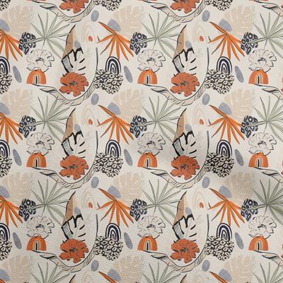 Cotton Flex Dusty Green Fabric Tropical Abstract Floral Sewing Craft Projects Fabric Prints By Yard 40 Inch