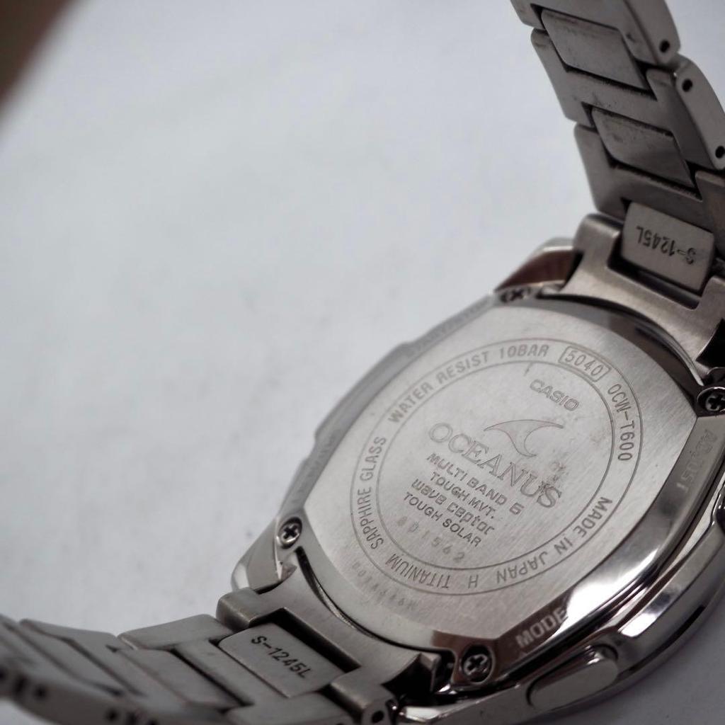 [USED]CASIO OCEANUS OCW-T600 5040 Titanium Radio Solar Watch Black Dial Working