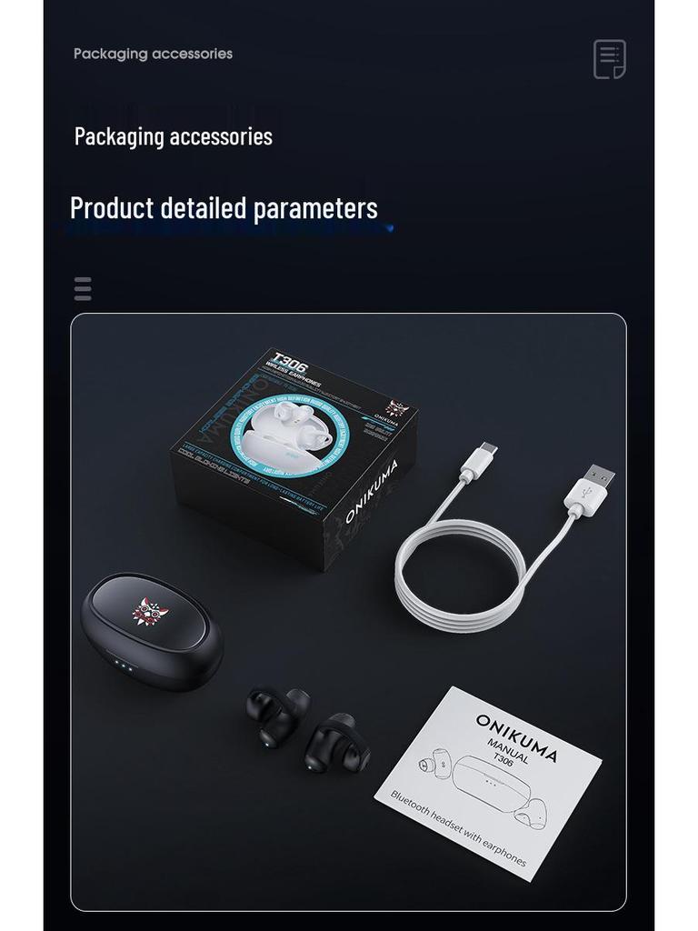 T306 Wireless Bluetooth Ear Clip Sports Earphones with Noise Cancelling for Gaming - Unisex Design
