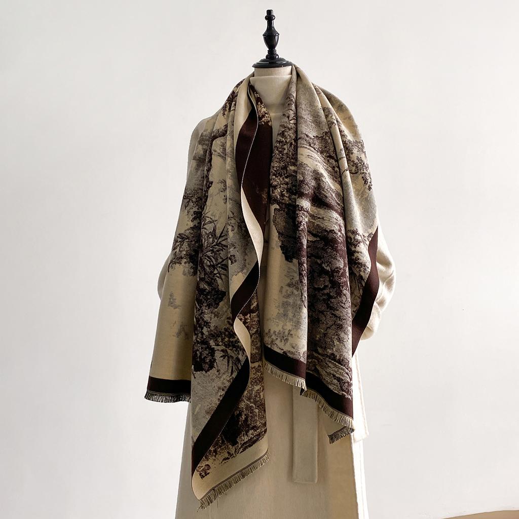 New Luxury Brand Cashmere Women Print Scarf Winter Warm Shawl and Wrap Bandana Pashmina Female Foulard Blanket Poncho Scarves