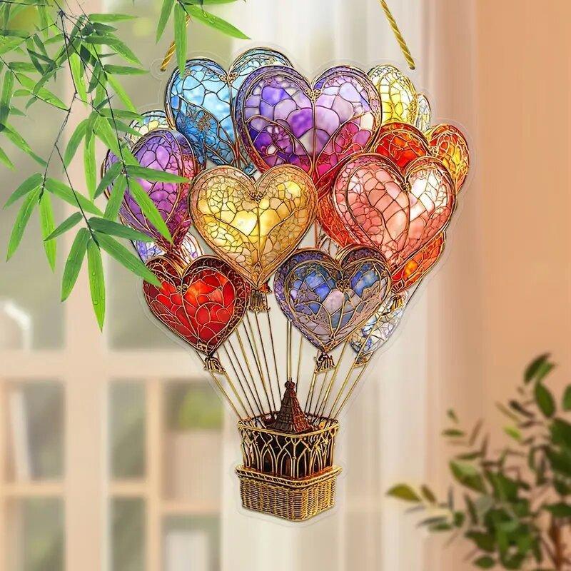 Heart Balloon Led Light With Acrylic Hanging Decor For Romantic Party Gifts