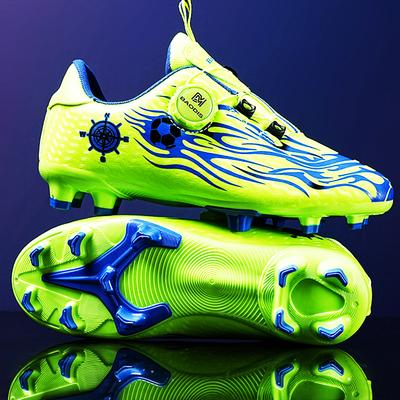 Pantofii de Fotbal pentru Copii Sunt Ușori Ușor de Încălțat și Dezîncălțat cu Nasturi Rotativi Crampoane Lungi Sunt și Pantofi de Antrenament Pantofi de Fotbal pentru Băieți