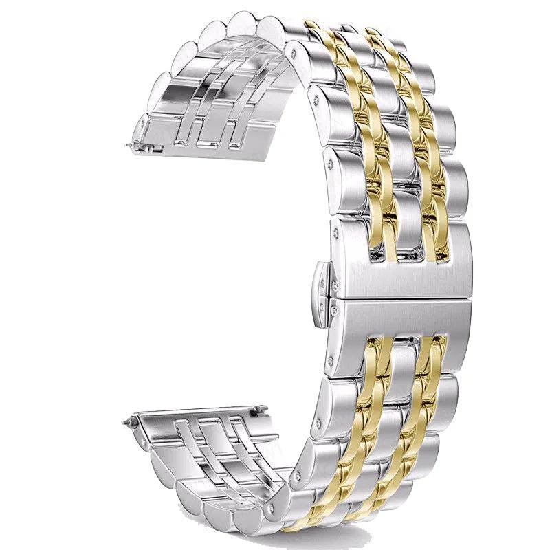 Stainless Steel band For Samsung Galaxy watch 6/5/4/Classic metal link bracelet amazfit GTS-GTR-4-3-mini-bip 3 20mm 22mm strap