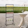 5-Tier 40-Cup Champagne Glass Rack, Black Iron Display Stand for Bar, Wall Mount Wine Glass Holder Shelf, Storage Organizer