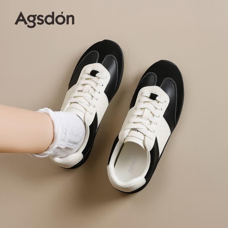 Agsdon Women s Retro Spliced Ballet-Inspired Casual Sneakers 37 чёрный