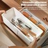 Home Pull-out Storage Box Drawer Telescopic Organizing Box Cosmetics Plastic Bedroom Study Partition Telescopic Box1PC