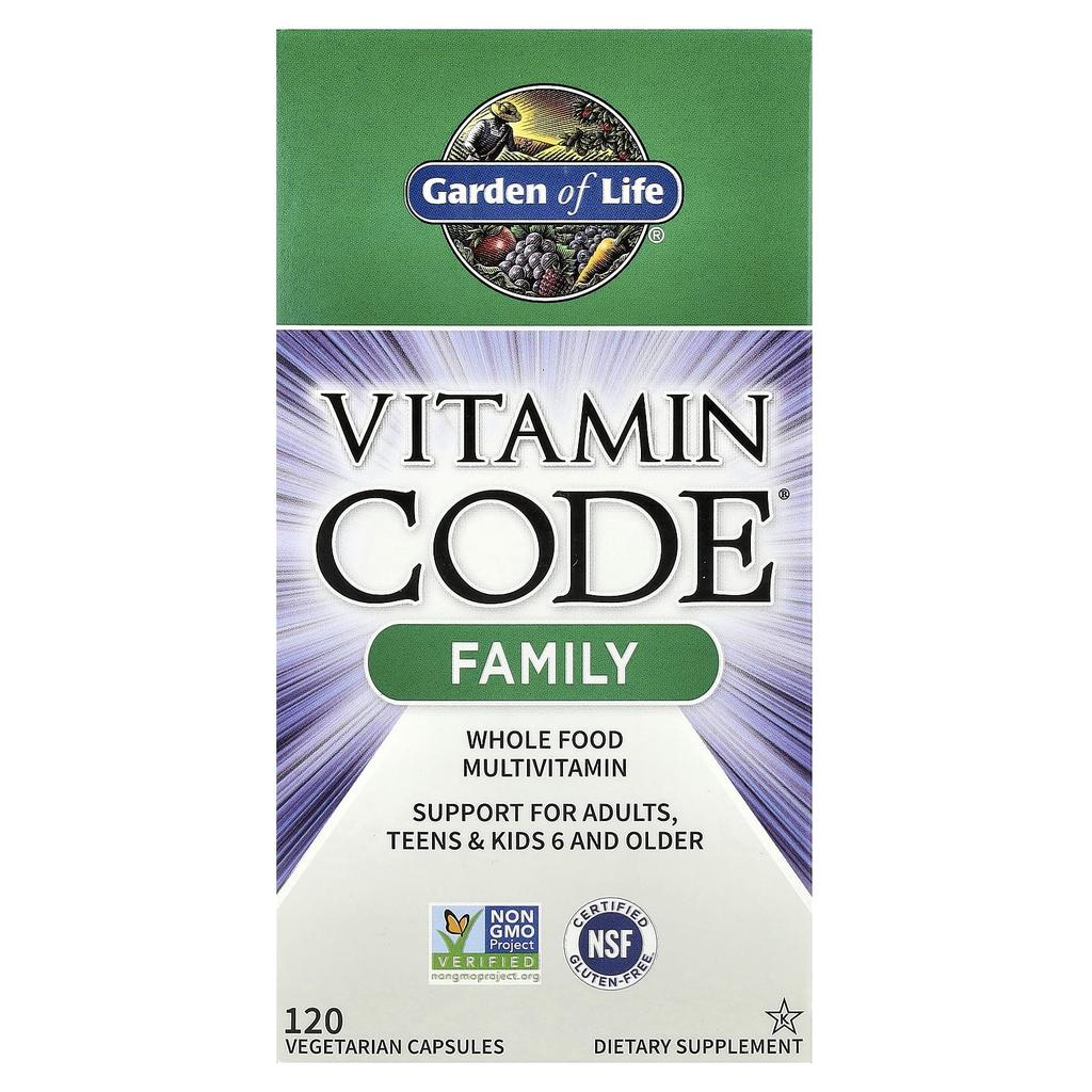 Vitamin Code®, Family, Natural Food Multivitamin, Veggie Capsules 120